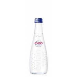 Evian Sparkling Mineral Water Glass Bottle 330ml