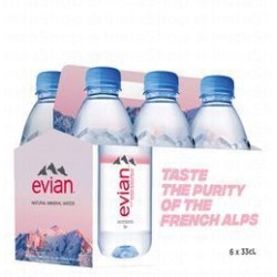 Evian Natural Mineral Water (6x330ml)