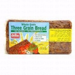 Delba Low Fat Wholegrain Three Grain Bread - cholesterol free